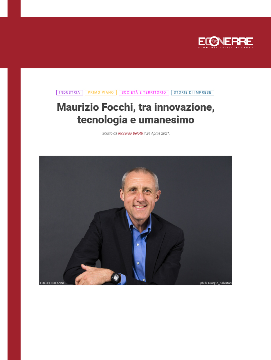 &quot;Maurizio Focchi, tra innovazione, tecnologia e umanesimo&quot;